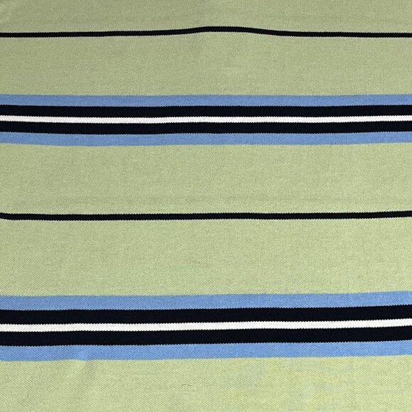 Tommy Hilfiger Polo Shirt Mens Medium Blue Green Striped Rugby Short Sleeve Golf - Picture 5 of 12